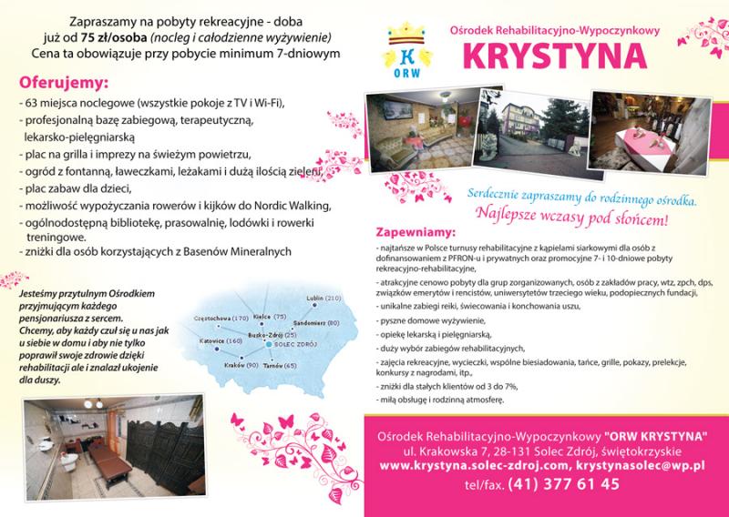 ORW KRYSTYNA Orodek Rehabilitacyjno-Wypoczynkowy